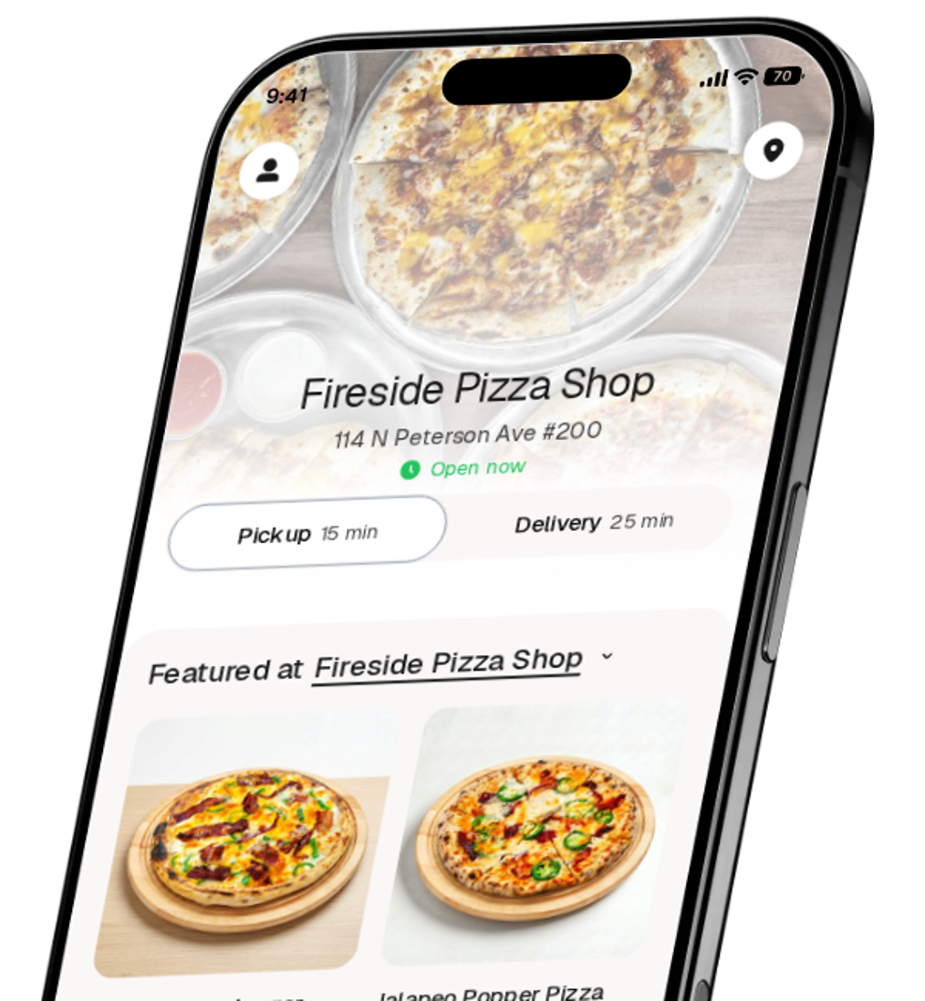 Fireside Pizza Shop app preview